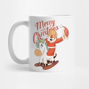 Cute Cartoon Santa Riding Unicorn Mug